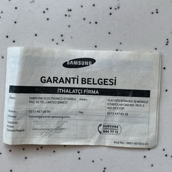 Samsung Ek Garanti Belgesi