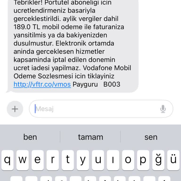 Vodafone Portutel Habersiz Aboneliği
