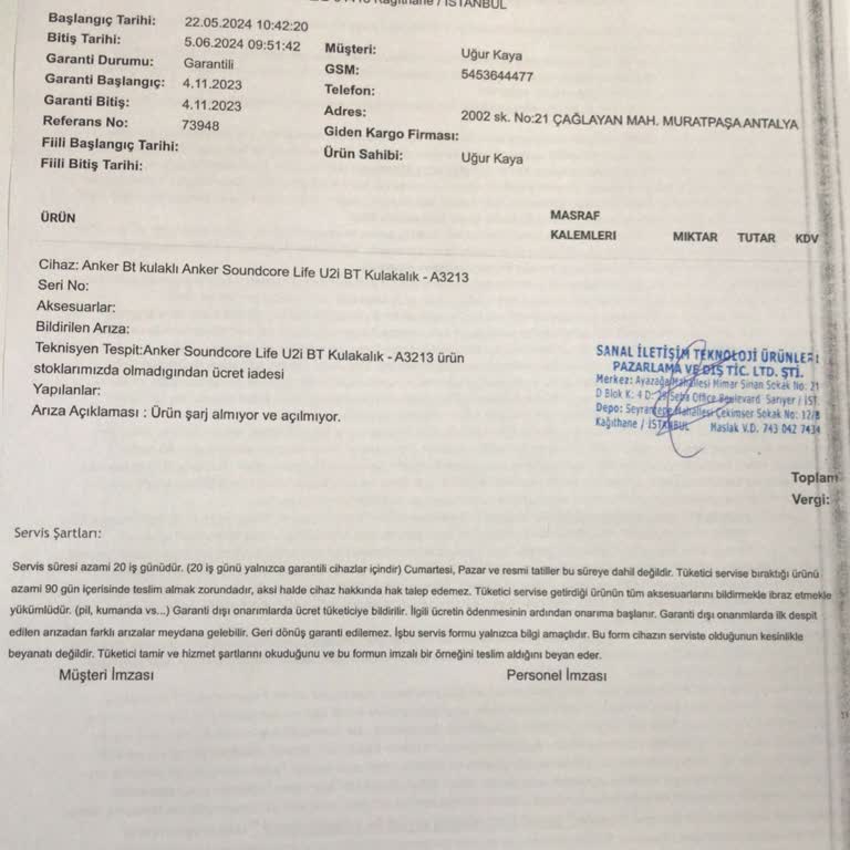 Anker Garanti Ve İade Sorunu