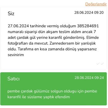 Çiçek Sepeti Özensizliği Ve İlgisizliği -yanlış Ürün