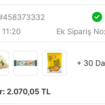 Migros Online 1000 TL Lik Harika Eksik Sipariş Teslimatı