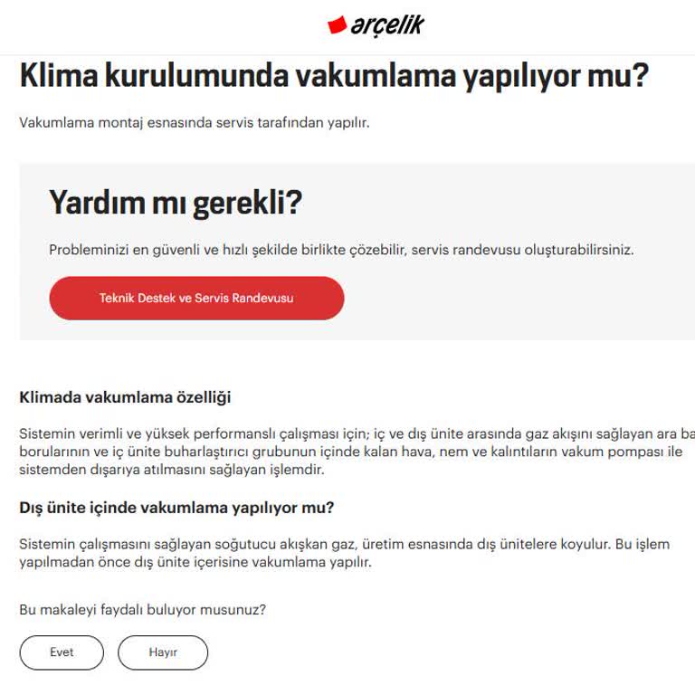 Arçelik Sıfır Klimayı Mahvetti. Vakumlama Yapmadılar