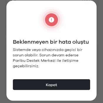 Paribu Para Çekme Hata Oluştu