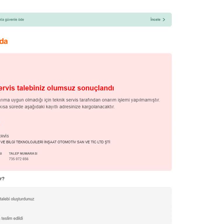 QCY Servis Garantisi Kapsam Dışı