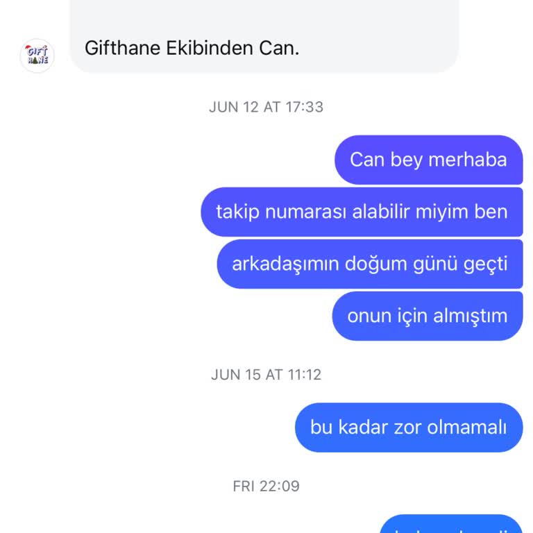 Gifthane Siparişim Gelmedi İade İstiyorum