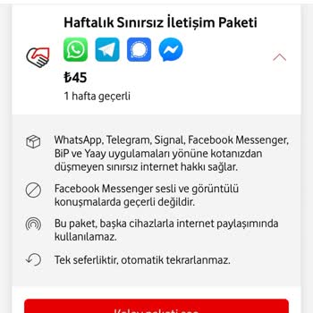 Vodafone Paket İçeriğini Yanıltıcı Satıyor