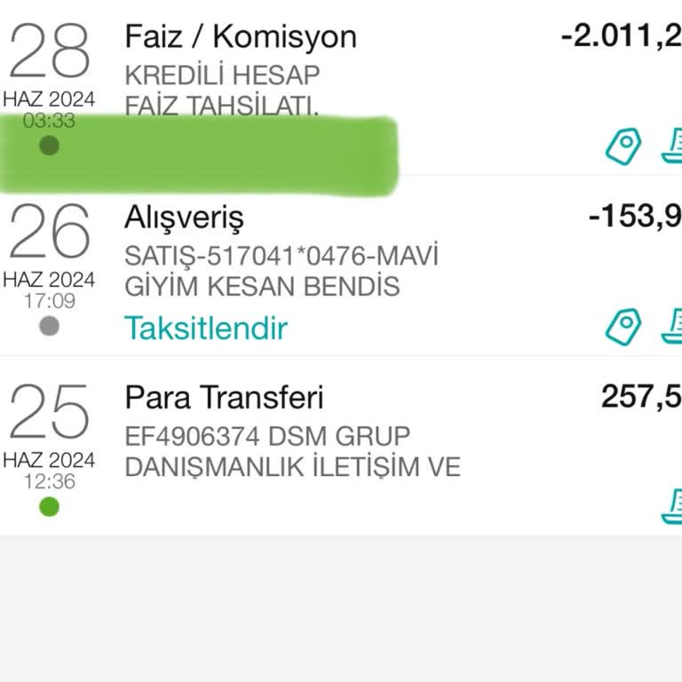 Garanti BBVA Avans Hesaptan Kesinti