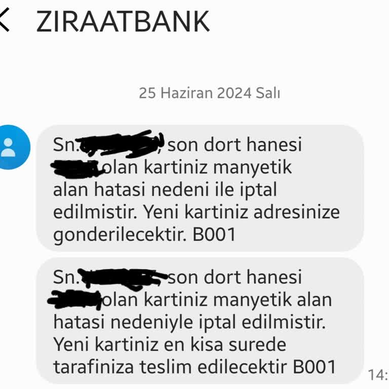 Ziraat Bankası Kart Arızası Nedeniyle İptal