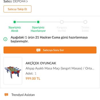 Trendyol Sipariş Verilen Ürünleri Takip Sorunu