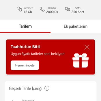 Vodafone Fatura Tutarı Çok Fazla