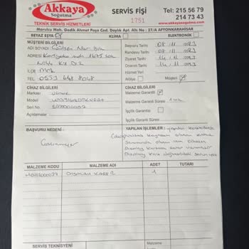 Uğur Soğutma Ayıplı Ürün Ve Garantili Ürünün Garantisi Bitti Diye İşlem Yapılması