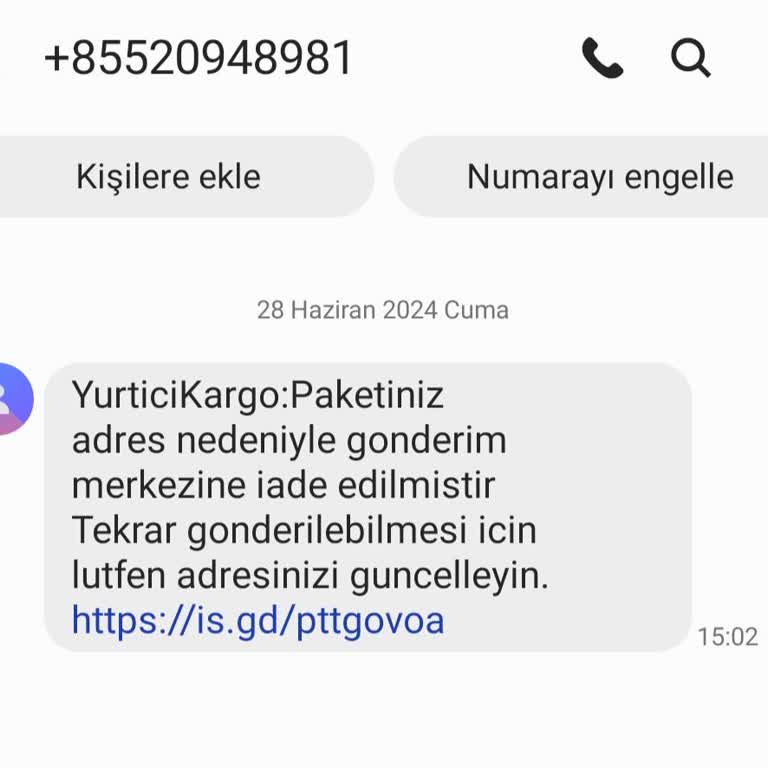 Kargo'dan Gelen Mesaj