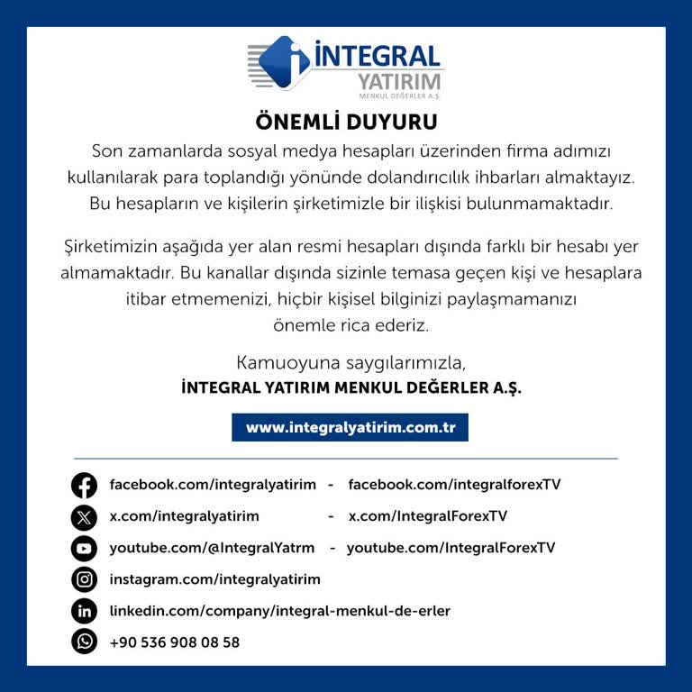 İntegral Yatırım Menkul Değerler İntegral Forex Yatırım
