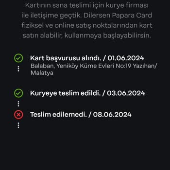 Papara Adres Bilgilerimi Görmüyor
