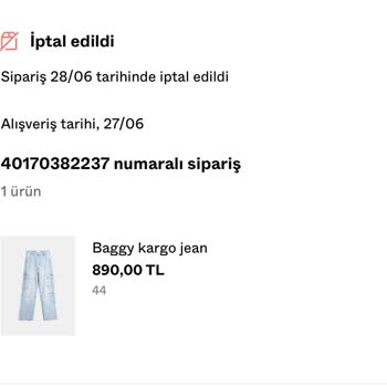 Bershka Sipariş İptali Kredi Kartına Geri İade Ödeme Yapılmaması