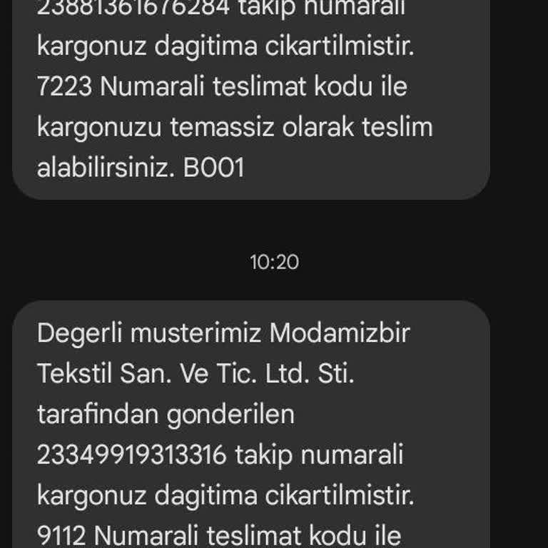Modamizbir.com Sürat Kargo Siparişimi 2 Gün Getirmedi