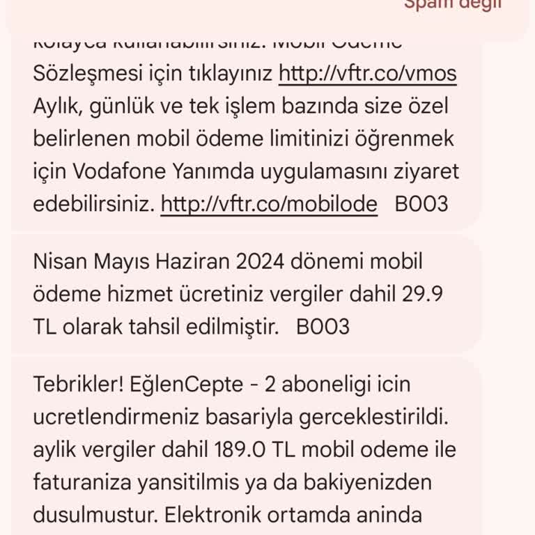 Vodafone Eğlence Cepte-2 Para İadesi