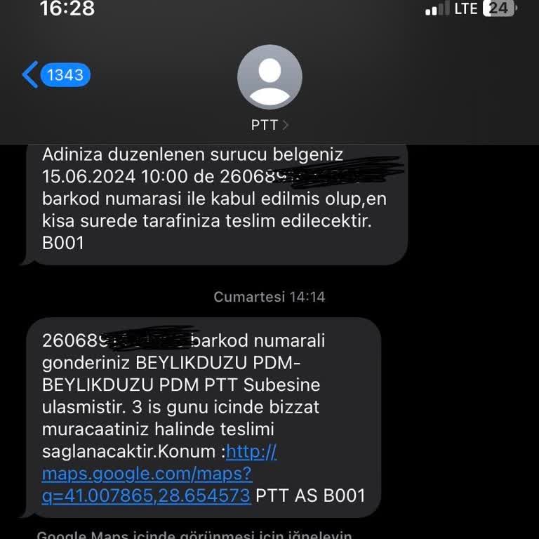 PTT Kargo PTT Beylikdüzü PDM Ehliyetimi Getirmiyor Ve Telefonlara Bakmıyorlar!