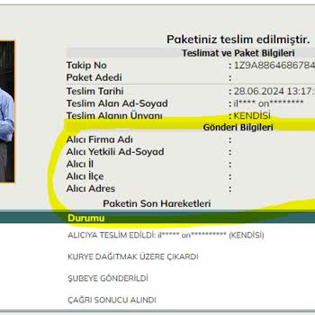 UPS Alıcı Adresi Olmadığını Ürünü Teslim Edildi Olarak Güncelliyor