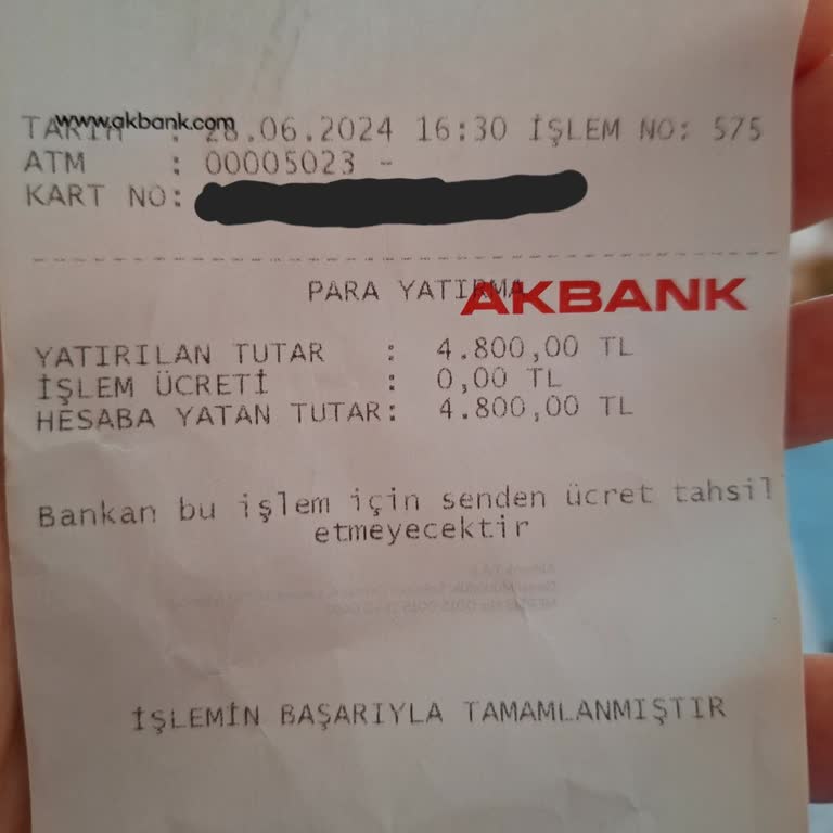 Akbank ATM Paramı Eksik Saydı