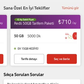 Vodafone Tarife Değiştirme Problemi