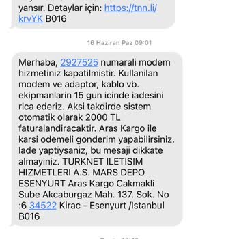 Asla Muhatap Bulanamayan Güvenilmez Firma TurkNet