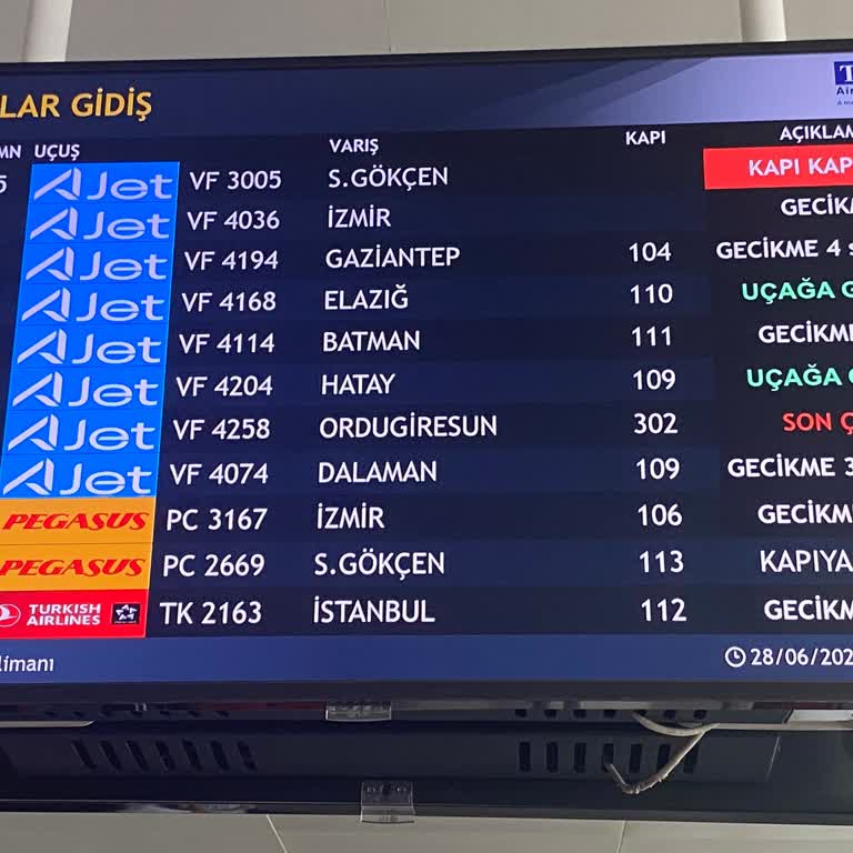 AJet (Anadolu Jet) Ankara-Dalaman Uçağında Uzun Süreli Rötar