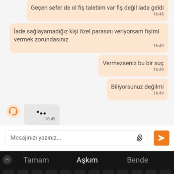 Trendyol Üzerinden Popeyes Firmasından Verdiğim Sipariş Hk.