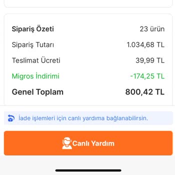 Migros Sanal Market Hızlı Teslimat İçin Ödeme Alıp Getirmiyor