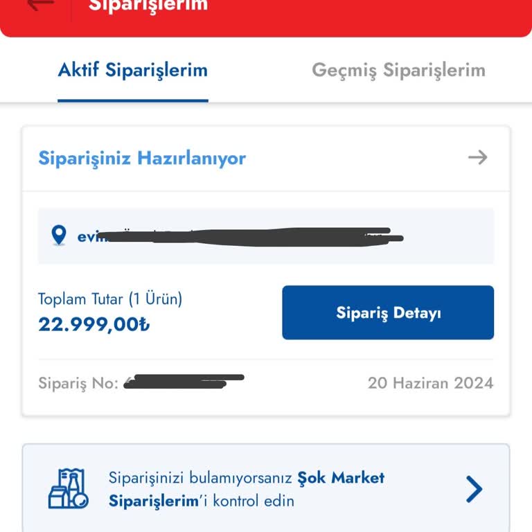 Şok Market Tarafıma Gönderilmeyen Fatura