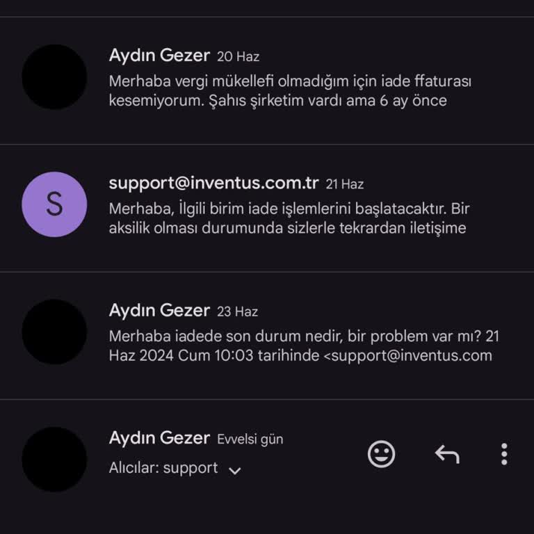 İnventus Onaylanmış İadeyi Geri Ödeme Yapmıyor!