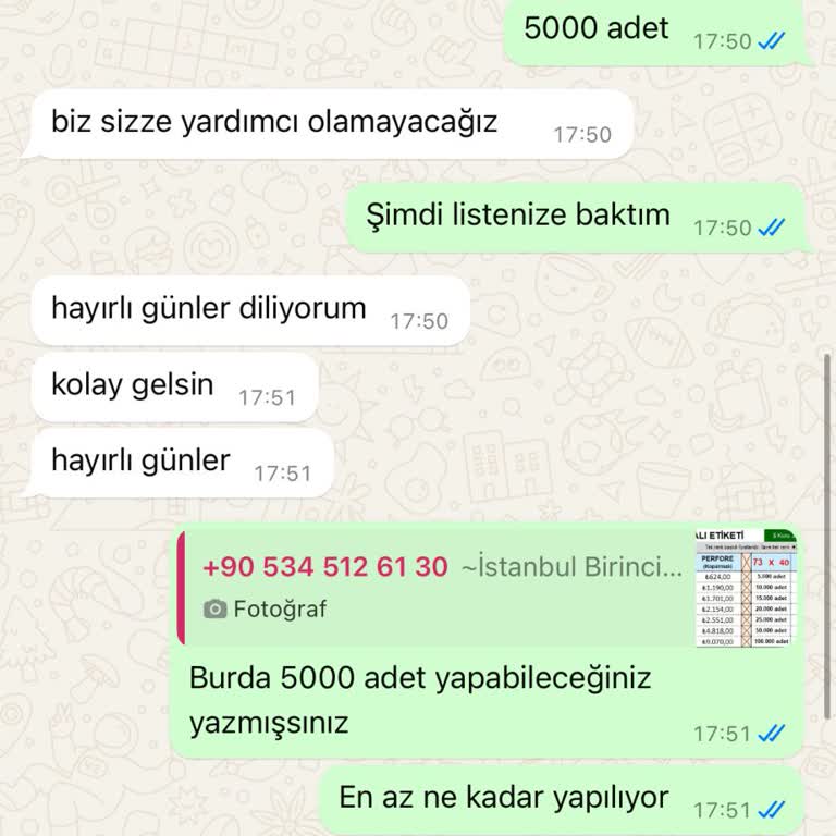 İstanbul Birinci Etiket Ve Promosyon Birinci Etiket Firmasının Saçma Tutumu