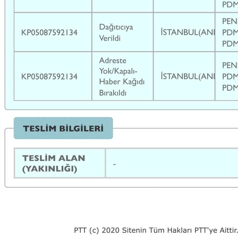 PTT Kargo Pendik Dağıtım Merkezi
