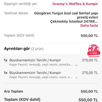 Yemeksepeti Granny's Waffle Çekmeköy