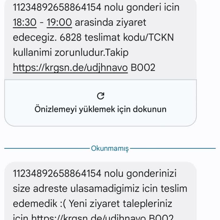 KARGOMsende Kargom Gelmedi Ve Evde Olduğum Halde Size Ulaşamadık Diye Mesaj Atıldı