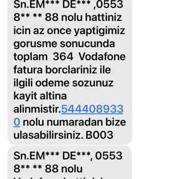 Vodafone Farklı Aboneye Borç Mesajları