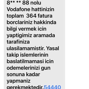 Vodafone Farklı Aboneye Borç Mesajları