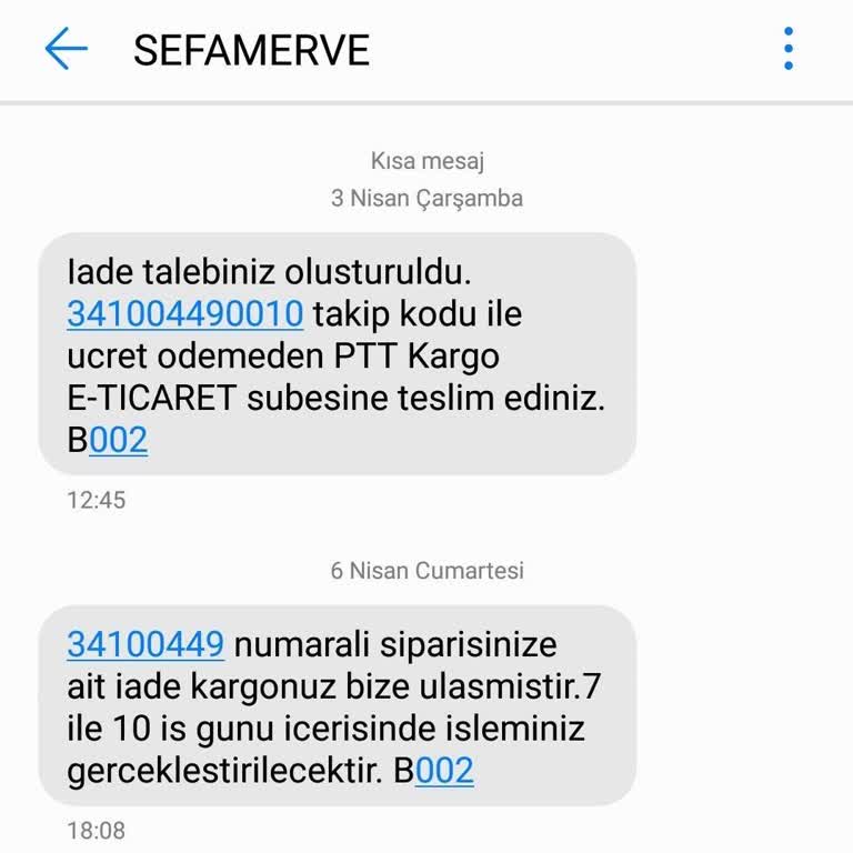 Sefamerve Para İadesi İstiyorum