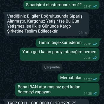 Nam.butik (Instagram) Paramın İadesini İstiyorum