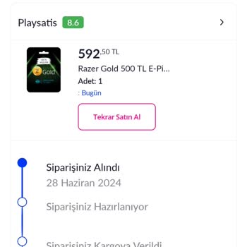Pazarama E Pin Elime Ulaşmadı.