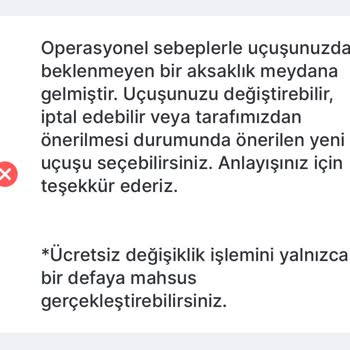Ajet İptal/ Değişim Mağduriyeti