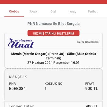 Adıyaman Ünal Turizm Gecikmeli Ve Kalitesiz Otobüs