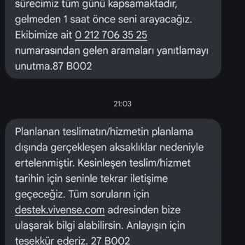 Vivense Ürün Kurulum Sıkıntısı