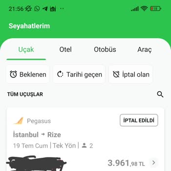 Enuygun.com İptal Edilen Biletin Paranın Zamanında Yatırılmaması