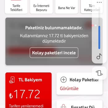 Vodafone Ek Paket Alamama Sorunu