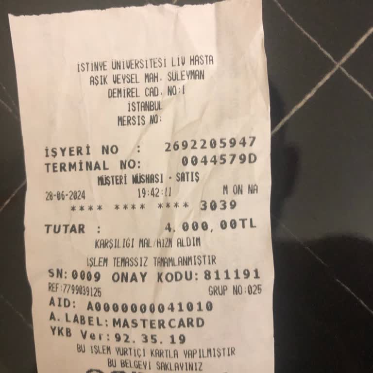 İstinye Üniversitesi Hastanesi İstinye Liv Beyin Travması Şüphesinden Acil Ücret Alınması