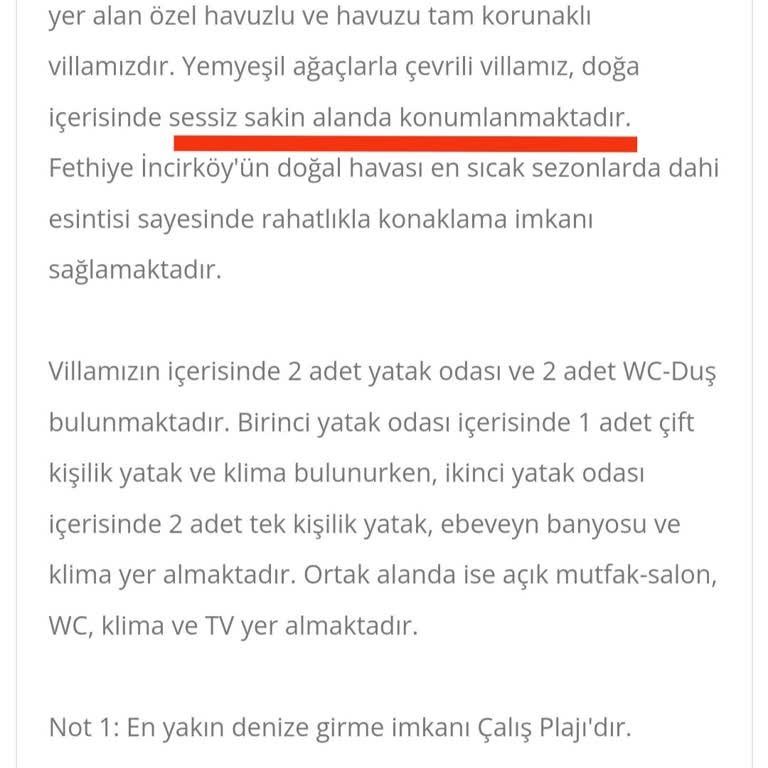 Villasepeti.com'dan Aldığımız Tatilde Havuzu Kullanamadık.