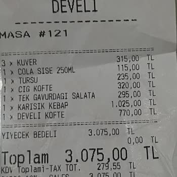 Develi 1912 Restaurant Nişantaşı Develi: Faturanız Nasıl Kabartılır!