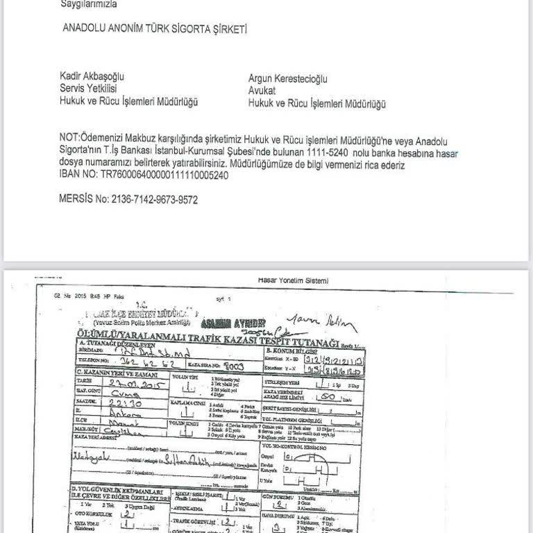 Karyüz Anadolu Sigorta İnanmamalısınız Yalan Evrak Kullanıyorlar