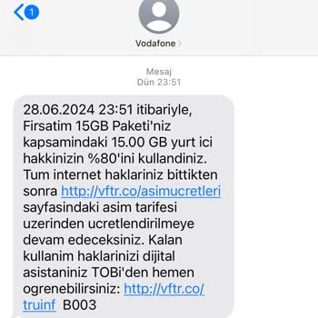 Vodafone'un Yaptığı Hatalı İşlemin Faturasını Bana Kesmesi